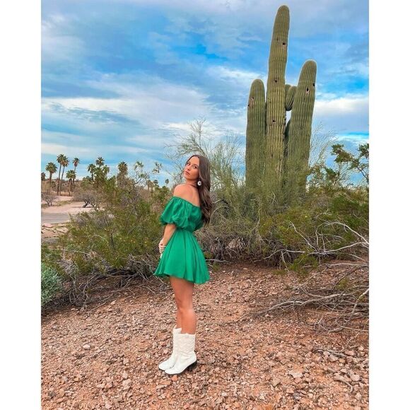 Princess Polly HALTON MINI DRESS GREEN size 2 - Picture 6 of 8